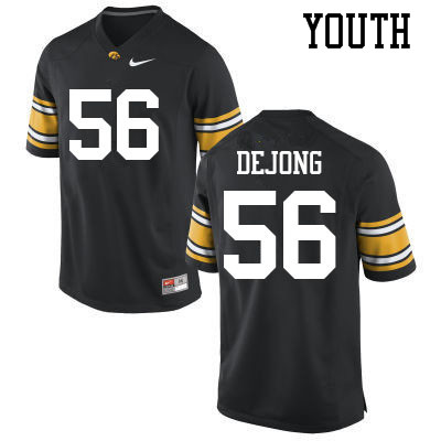 Youth #56 Nick DeJong Iowa Hawkeyes College Football Jerseys Sale-Black